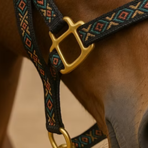 Jacquard Halter Straps with Brass Fittings