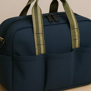 Grooming Bag with Webbing Handles and Zippers